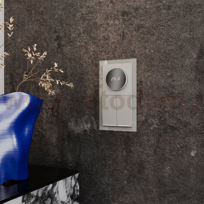 Терморегулятор электронный VOLTUM S70 с индикацией и датчиком, для теплого пола, (сталь) (VLS070105)