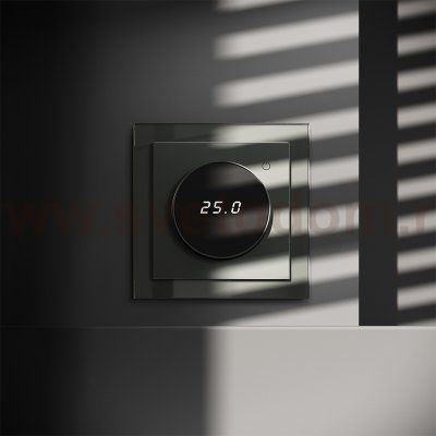 Терморегулятор электронный VOLTUM S70 с индикацией и датчиком, для теплого пола, (титан) (VLS070106)