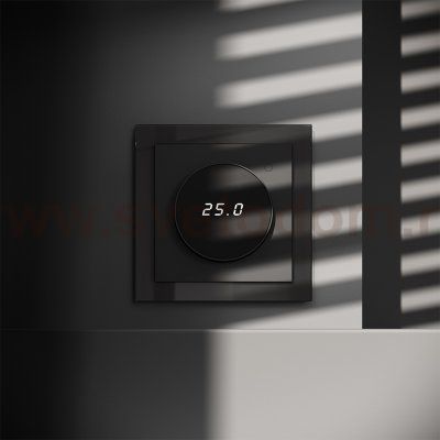 Терморегулятор электронный VOLTUM S70 с индикацией и датчиком, для теплого пола, (черный матовый) (VLS070108)