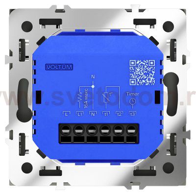 Терморегулятор электронный VOLTUM S70 с индикацией и датчиком, для теплого пола, (черный матовый) (VLS070108)
