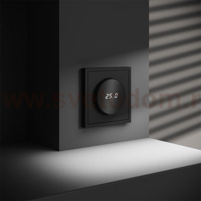 Терморегулятор электронный VOLTUM S70 с индикацией и датчиком, для теплого пола, (черный матовый) (VLS070108)