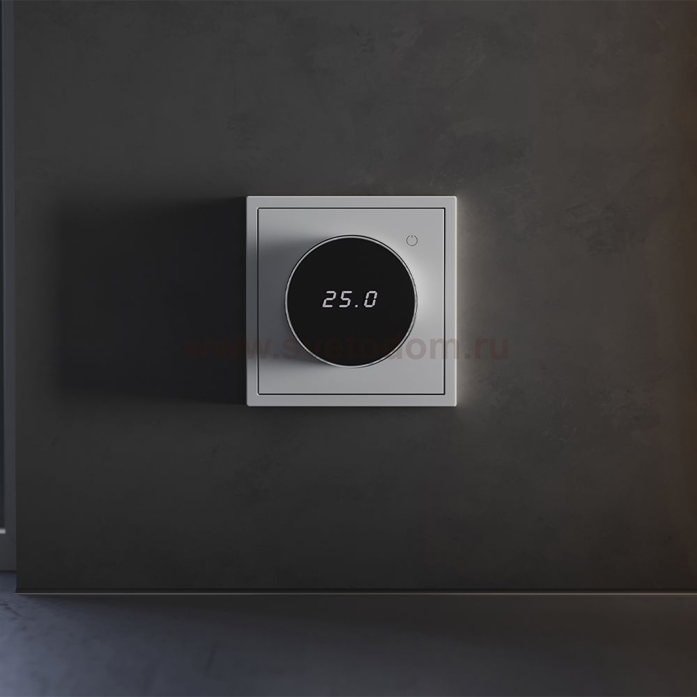 Терморегулятор электронный VOLTUM S70 с индикацией и датчиком, для теплого пола, (серый)