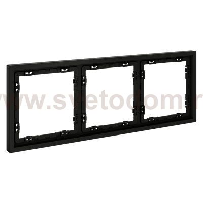 Рамка пластиковая VOLTUM S70 на 3 поста, (черный матовый) (VLS100308)