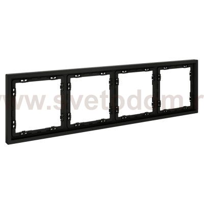 Рамка пластиковая VOLTUM S70 на 4 поста, (черный матовый) (VLS100408)