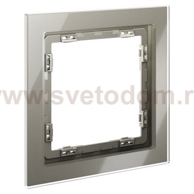 Рамка стеклянная VOLTUM S70 на 1 пост, (шелк, стекло) (VLS110104)