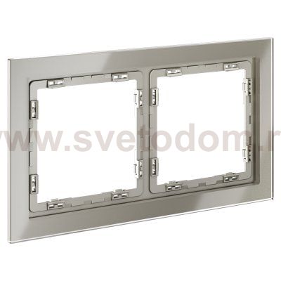 Рамка стеклянная VOLTUM S70 на 2 поста, (шелк, стекло) (VLS110204)