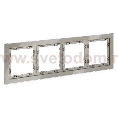 Рамка стеклянная VOLTUM S70 на 4 поста, (шелк, стекло) (VLS110404)