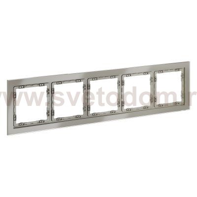 Рамка стеклянная VOLTUM S70 на 5 постов, (шелк, стекло) (VLS110504)