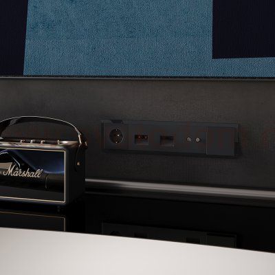 Рамка стеклянная VOLTUM S70 на 5 постов, (черный,стекло) (VLS110508)