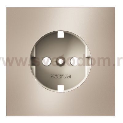 Накладка для розетки с заземлением, S70 Metal (платина)