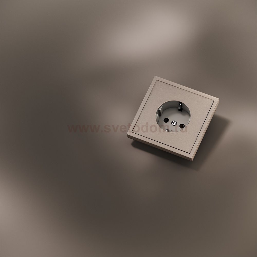 Накладка для розетки с заземлением, S70 Metal (платина)