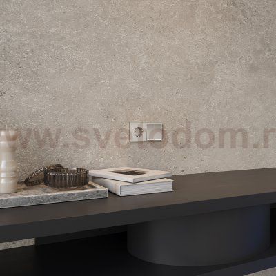 Накладка для розетки с заземлением, S70 Metal (никель)