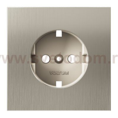 Накладка для розетки с заземлением, S70 Metal (никель)