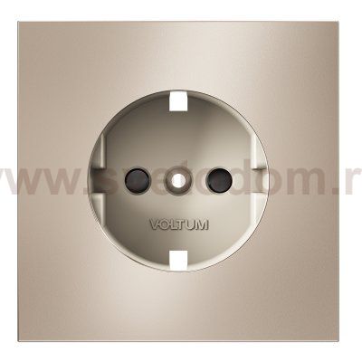 Накладка для розетки с заземлением и защитными шторками, S70 Metal (платина)