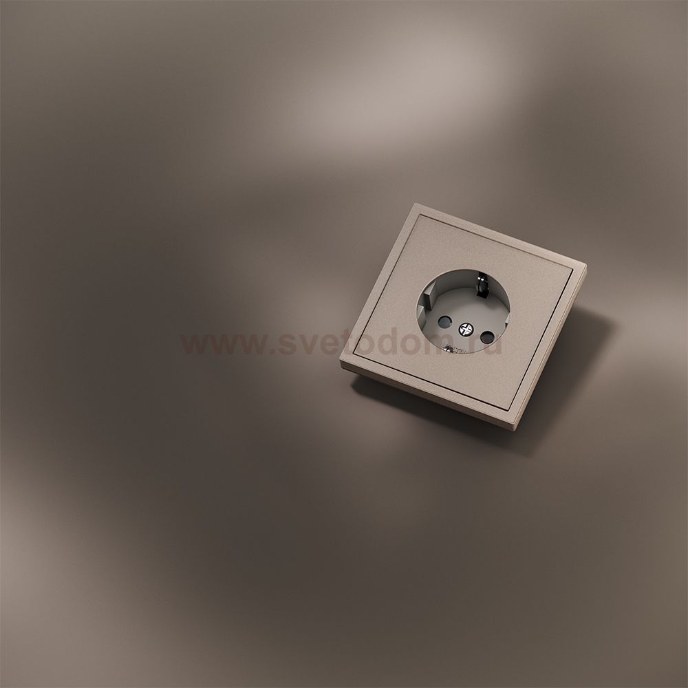 Накладка для розетки с заземлением и защитными шторками, S70 Metal (платина)