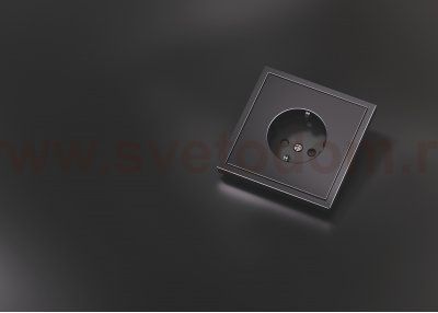 Накладка для розетки с заземлением и защитными шторками, S70 Metal (антрацит)