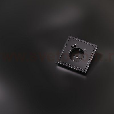 Накладка для розетки с заземлением и защитными шторками, с USB A+C, S70 Metal (антрацит)