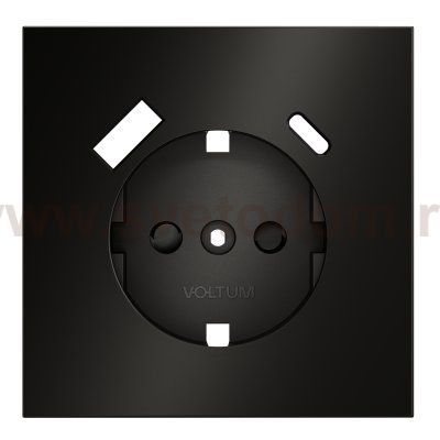 Накладка для розетки с заземлением и защитными шторками, с USB A+C, S70 Metal (антрацит)