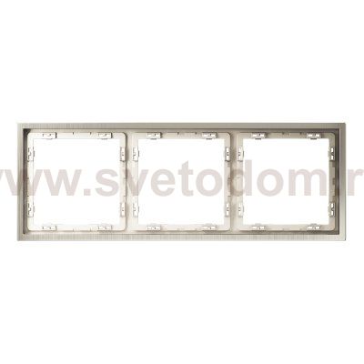 Рамка металлическая на 3 поста, S70 Metal (никель)