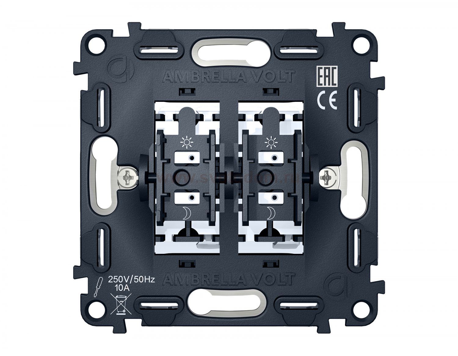 Механизм 2-клавишного выключателя 10A-250V QUANT VM115 Ambrella Volt