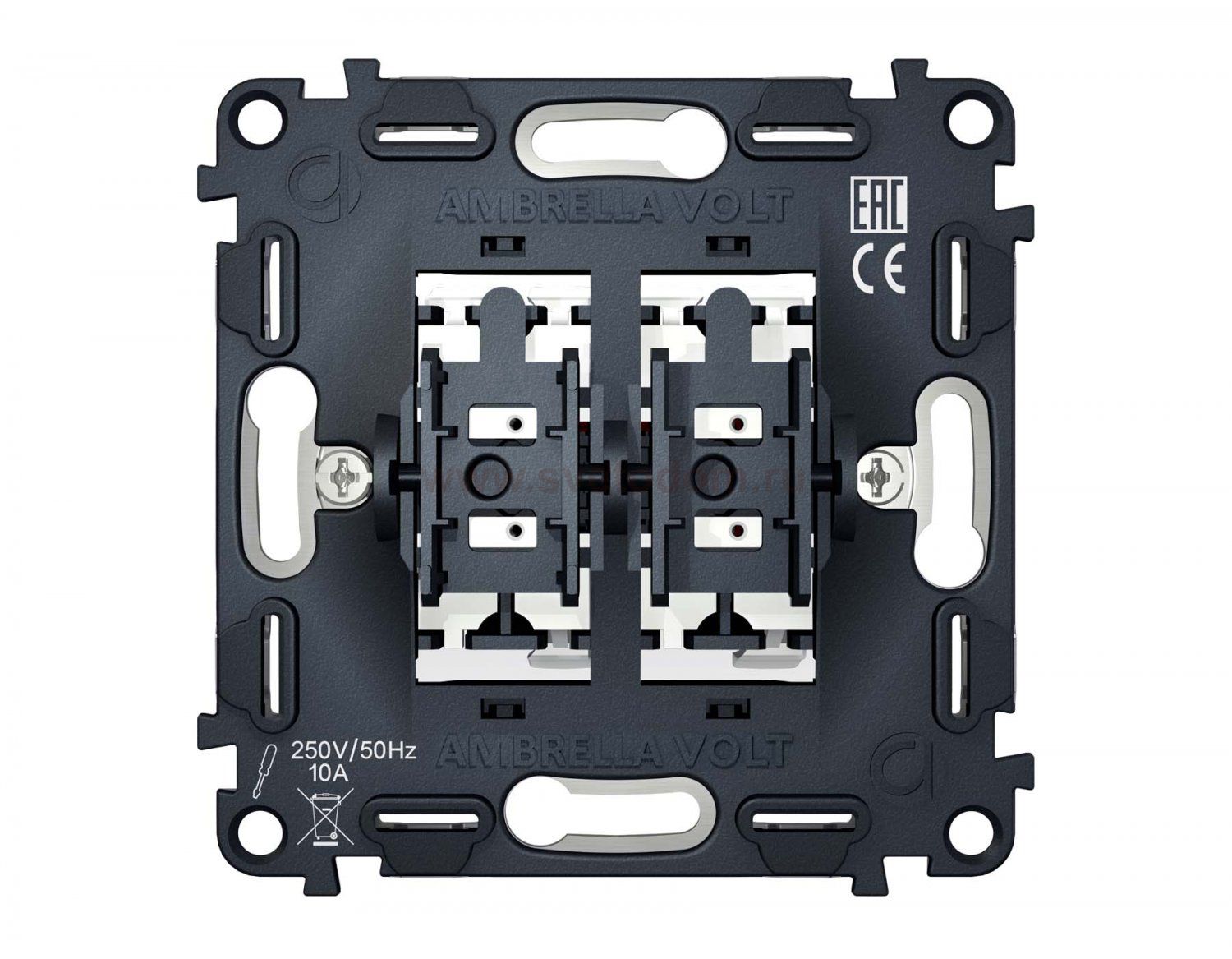 Механизм 2-клавишного проходного выключателя 10A-250V QUANT VM120 Ambrella Volt