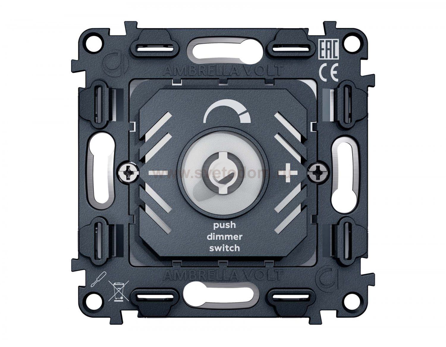 Механизм светорегулятора универсального поворотно-нажимного 25-600W/LED 5-300W QUANT VM136 Ambrella Volt