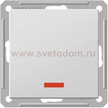 Выключатель Wessen 59 одноклавишный с индикацией белый (самовозратный) (VS116-151-1-86)