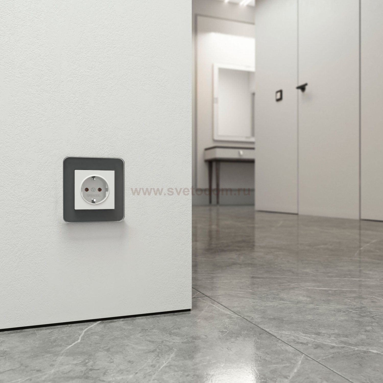 Рамка из стекла на 1 пост Elite графит W0012440