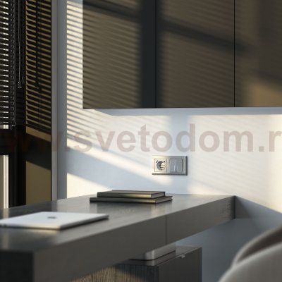 Рамка из пластика на 2 поста Stark серебряный W0021806