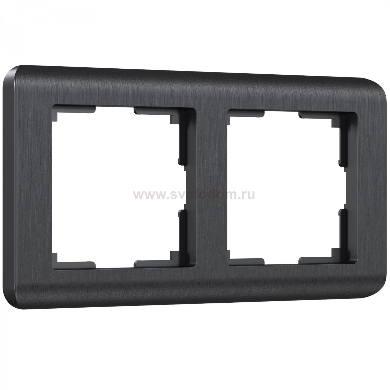 Рамка из поликарбоната на 2 поста Stream графит W0022104