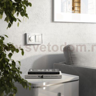 Рамка из металла на 2 поста Baguette белый/серебро W0022850