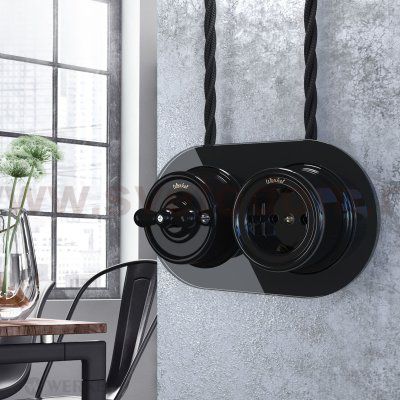 Рамка из стекла на 2 поста черный W0025108