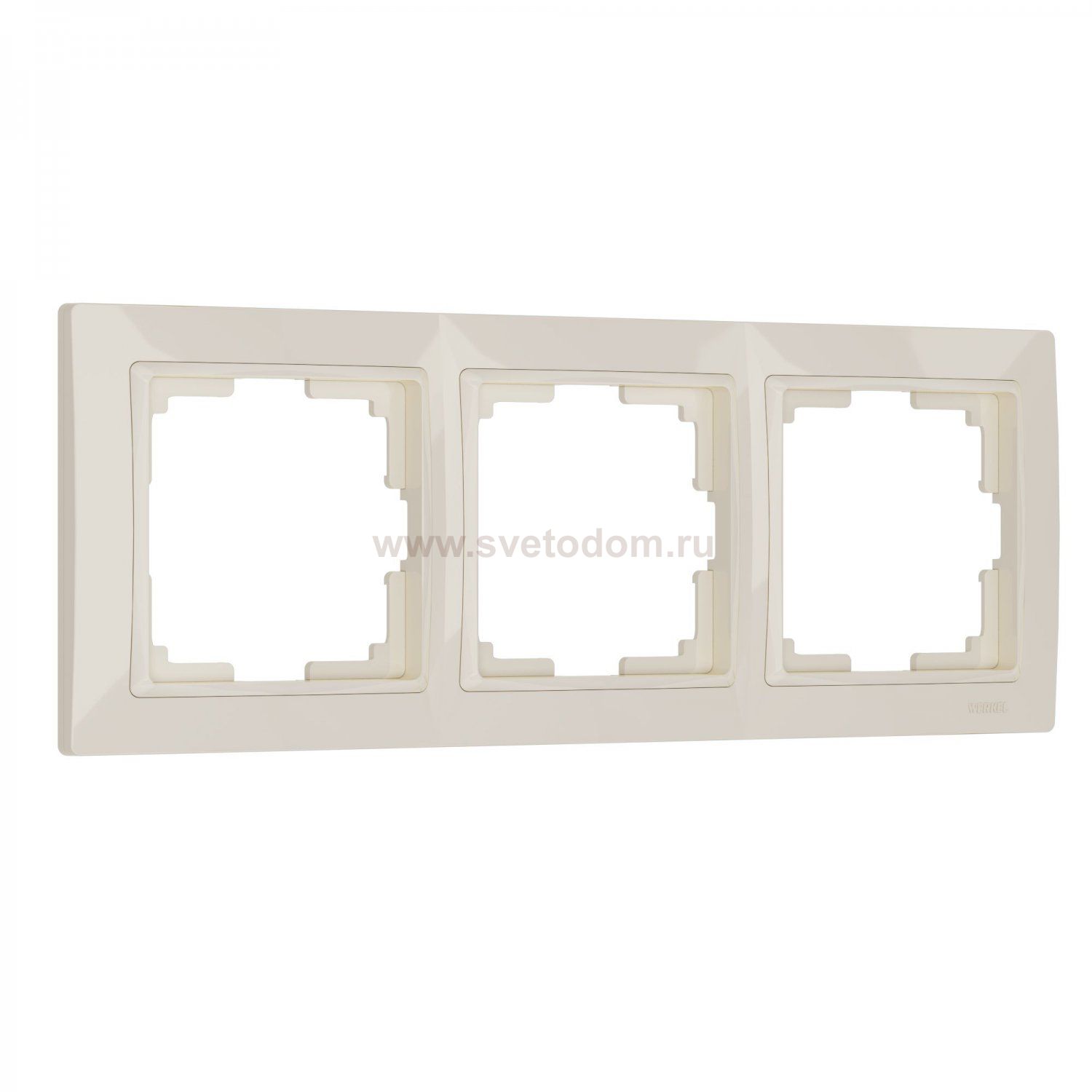 Рамка из поликарбоната на 3 поста Snabb Basic слоновая кость W0032003