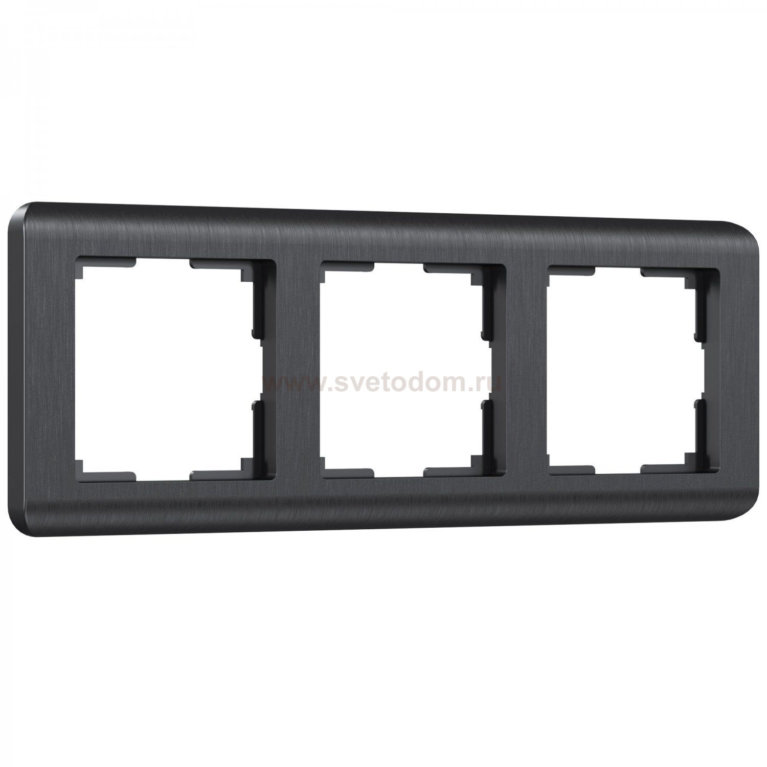 Рамка из поликарбоната на 3 поста Stream графит W0032104