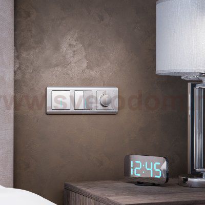 Рамка из поликарбоната на 3 поста Stream серебряный W0032106