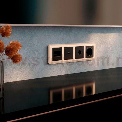 Рамка из поликарбоната на 4 поста Stream шампань W0042111