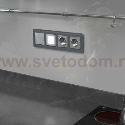 Рамка из стекла на 4 поста Elite графит W0042440