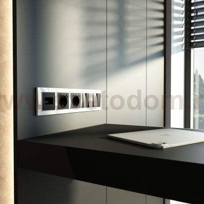 Рамка из поликарбоната на 5 постов Snabb Basic белый W0052001