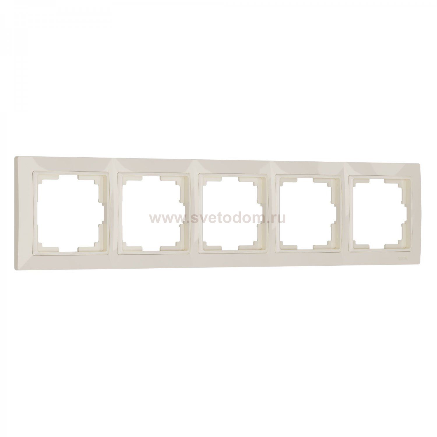 Рамка из поликарбоната на 5 постов Snabb Basic слоновая кость W0052003