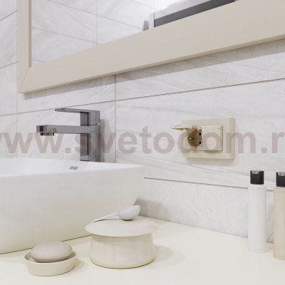 Рамка из пластика для двойной розетки Stark слоновая кость W0081803