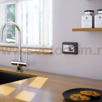 Рамка из поликарбоната для двойной розетки Stream графит W0082104