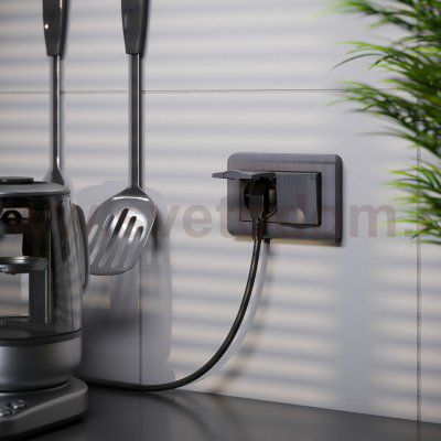 Рамка из поликарбоната для двойной розетки Stream графит W0082104