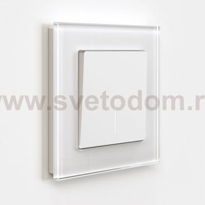 Выключатель одноклавишный с подсветкой (белый матовый) W1110161