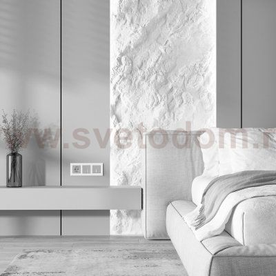 Выключатель одноклавишный с подсветкой (серебряный матовый) W1110165