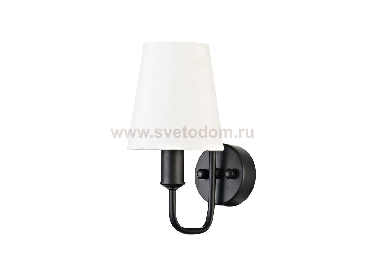 Donolux Modern бра, абажур белого цвета, шир 12,5 см, выс 24,5 см, вын 19 см, 1хЕ14 40W, цвет арматуры черный