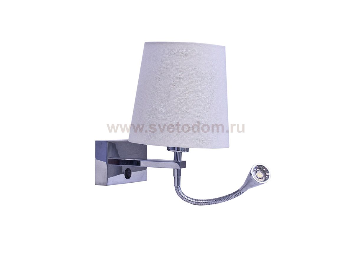 Donolux Бра, абажур бежевого цвета, шир 18 см, выс 25 см, вын 19 см, 1хЕ27 40W+1xLED 1,5W 3000K, цве