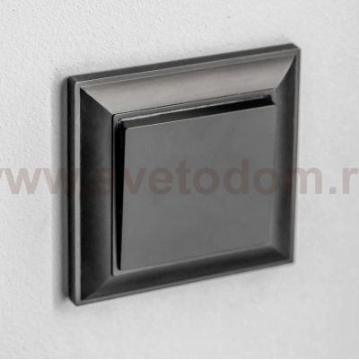 Выключатель одноклавишный проходной черный матовый W1112008
