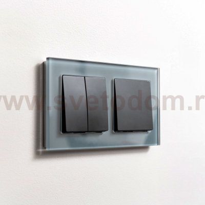 Выключатель двухклавишный (черный матовый) W1120008