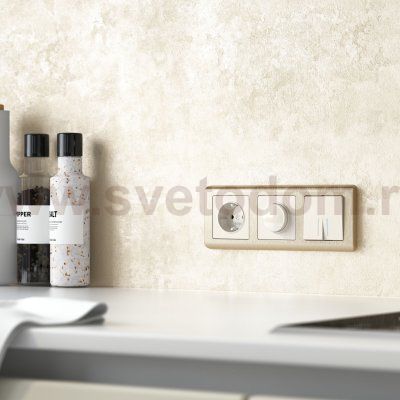 Выключатель двухклавишный с подсветкой (перламутровый рифленый) W1120113