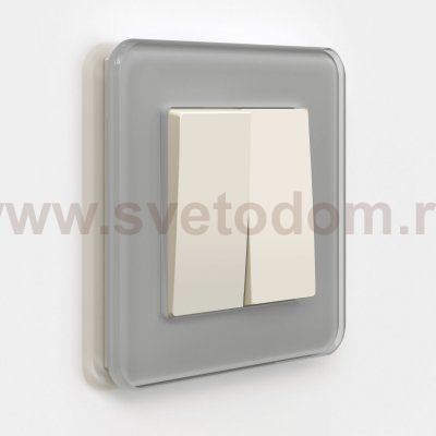 Выключатель двухклавишный проходной (айвори матовый) W1122062